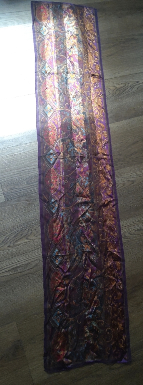 VTG RALPH LAUREN Floral Burgundy Crimson Silk Scraf
